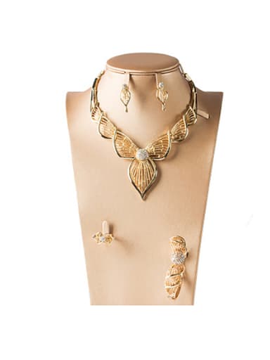 custom Fashion Rhinestones Colorfast Four Pieces Jewelry Set
