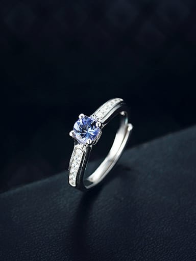 Fashion Platinum Plated Gemstone Zircon Engagement Ring