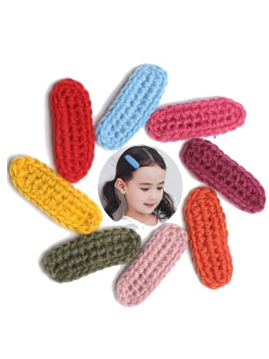 custom Kid's Hair Accessories:Multicolored knitting hairpin