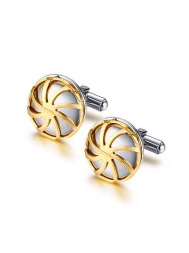 Delicate Gold Plated Windmill Shaped Stainless Steel Cufflinks