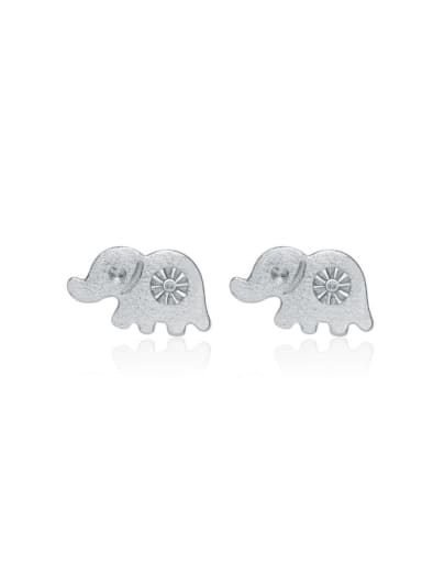 Lovely Small Matt Elephant Stud Earrings