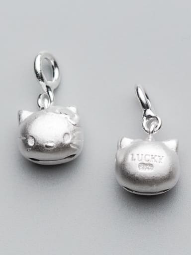 925 Sterling Silver With Silver Plated Cute kitty Charms