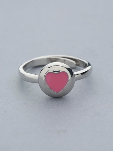 Personalized Enamel Heart 925 Silver Opening Ring