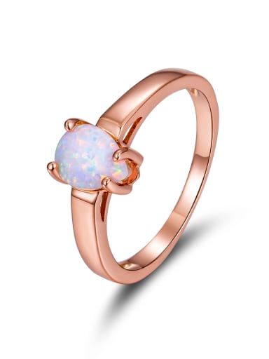Rose Gold Plated Opal Simple Style Ring