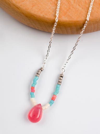 Creative Water Drop Shaped Gemstones Necklace