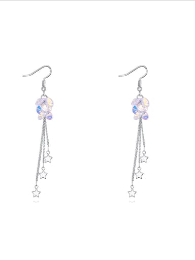 Fashion White Cubic austrian Crystals Alloy Earrings