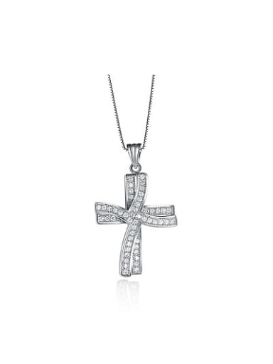 High-quality Double Cross Shaped Zircon Necklace
