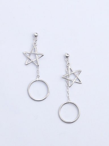 Simple Hollow Round Star 925 Silver Stud Earrings