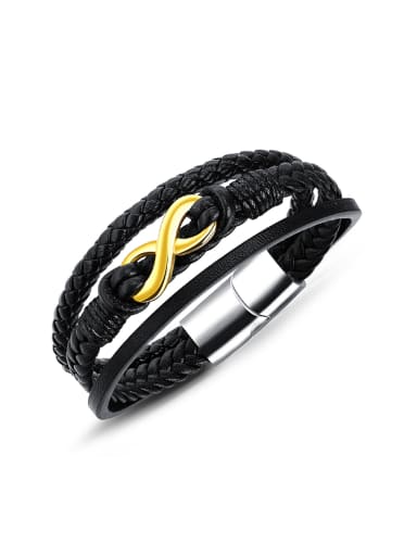 Multi-band Woven Artificial Leather Eight-shaped Bracelet