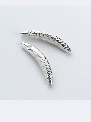 925 Sterling Silver With Silver Plated fish Bent Pipe