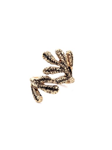 Alloy Leaves-shape Opening Statement Ring