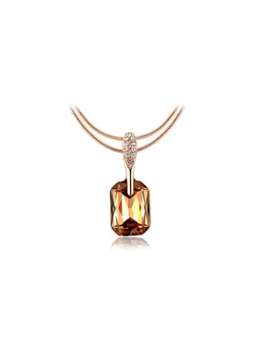 Exquisite Square Shaped Austria Crystal Necklace