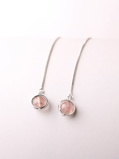 Fashion Pink Stone Round Line Earrings
