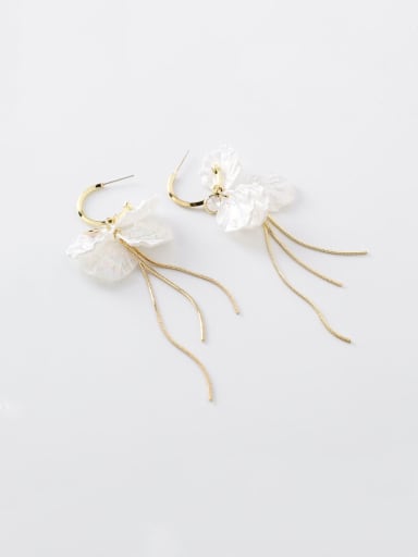 Alloy With Imitation Gold Plated Fashion Flower Hook Earrings