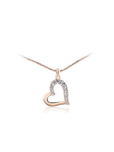 Elegant Heart Shaped Austria Crystal Necklace