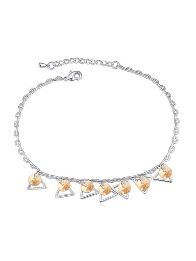 custom Simple Hollow Triangles Shiny austrian Crystals Alloy Anklet
