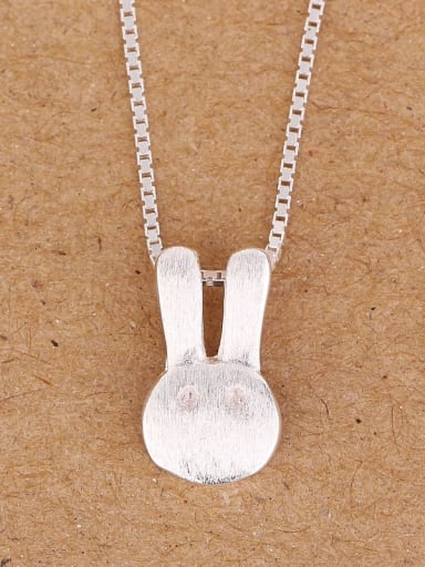 Simple Bunny Silver Plated Pendant