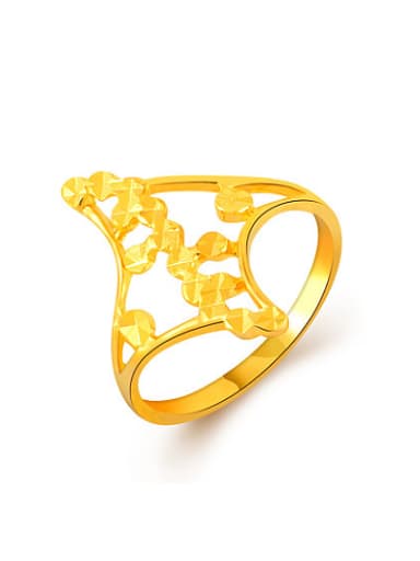 High Quality 24K Gold Plated Diamond Shaped Ring