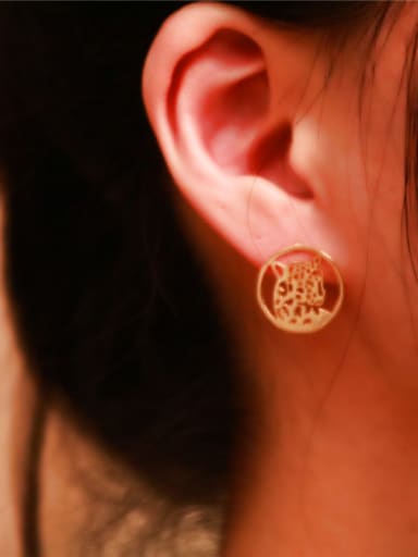 Rose Gold Plated Retro Stud Earrings