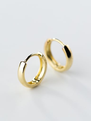 Temperament Gold Plated Geometric S925 Silver Clip Earrings
