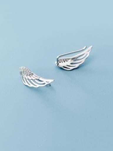 custom 925 Sterling Silver With Platinum Plated Simplistic Bullet Stud Earrings
