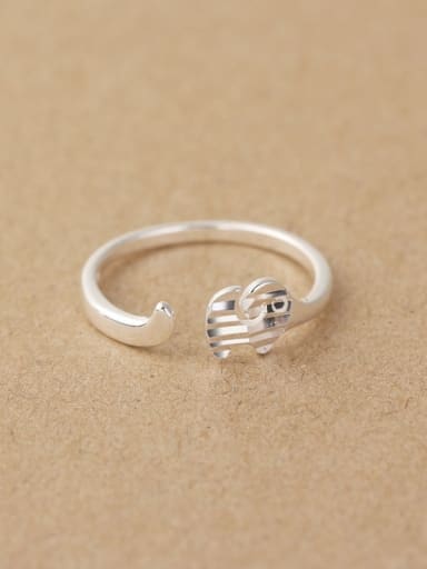 Simple Striated Little Elephant Opening Midi Ring
