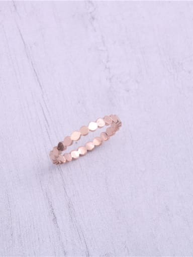 Titanium With Rose Gold Plated Vintage Smooth  Round Band Rings