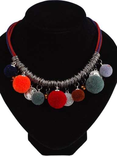 Retro style Pompon Ancient Coins Alloy Necklace