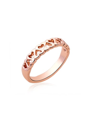 Rose Gold Plated Hollow Heart Shaped Ring