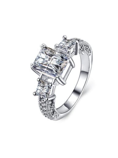 AAA Zircons White Gold Plated Fashion Ring