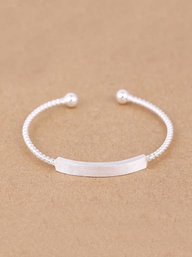 Simple Twisted Silver Opening Bangle