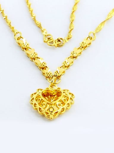 Elegant Double Layer 24K Gold Plated Heart Shaped Necklace