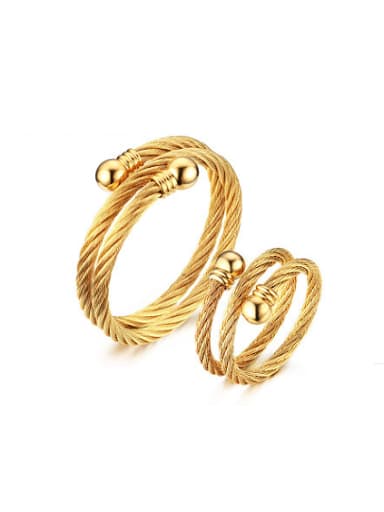 Elegant Gold Plated Double Layer Titanium Two Pieces Jewelry Set