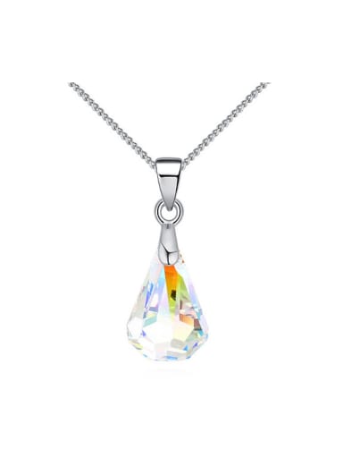Water Drop austrian Crystals Pendant Platinum Plated Necklace