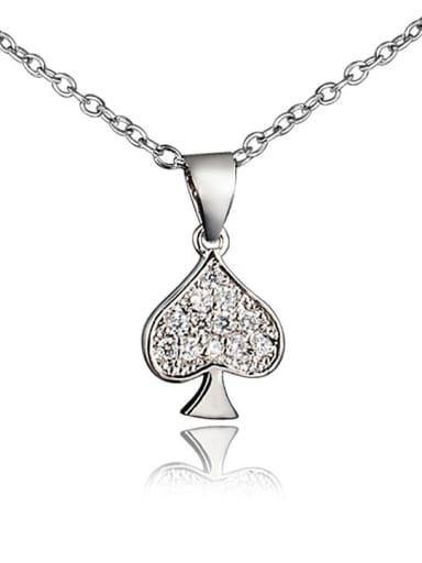 All-match 18K Platinum Plated Heart Shaped Zircon Necklace