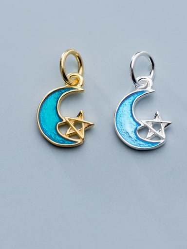 925 Sterling Silver With Enamel  Simplistic Moon Charms