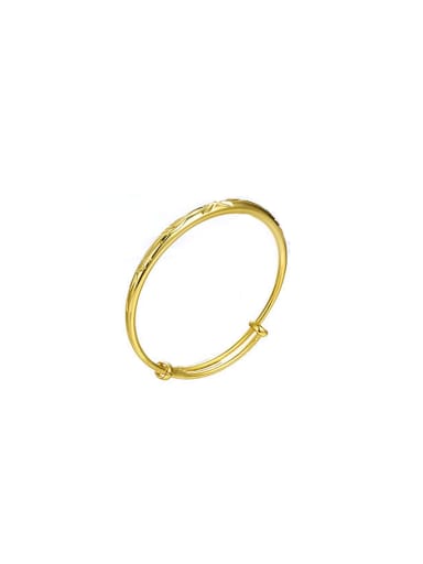 Copper Alloy 24K Gold Plated Classical Stamp Women Bangle