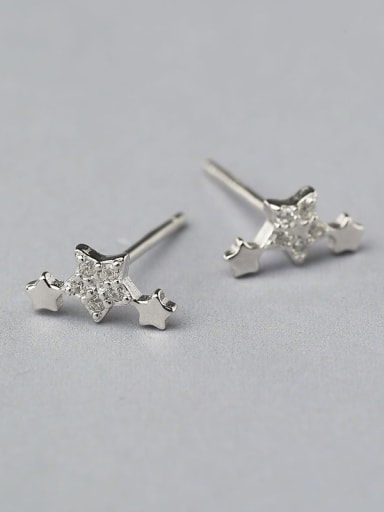 925 Silver Flower Shaped Stud cuff earring