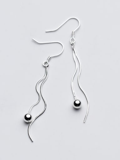 Women Elegant Tassels S925 Silver Drop Earrings