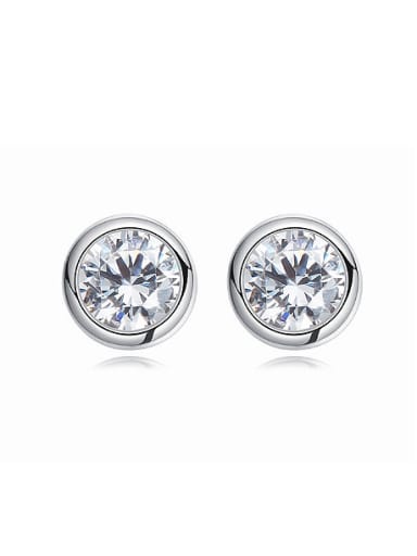 Tiny Cubic Crystal 925 Silver Stud Earrings