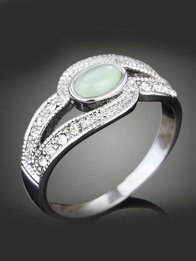 Fashion Oval Opal stone Cubic Rhinestones Alloy Ring
