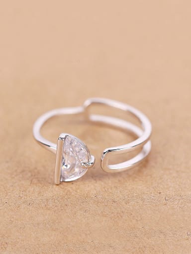 Platinum Plated Zircon Opening Midi Ring