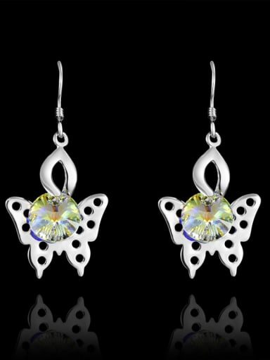 Fashion Hollow Butterfly Cubic Zircon 925 Silver Earrings