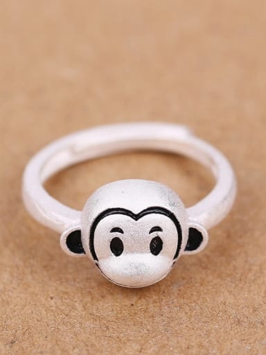 Lovely Zodiac Monkey Silver Ring