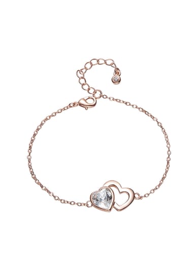 Simple Heart shaped austrian Crystal Bracelet