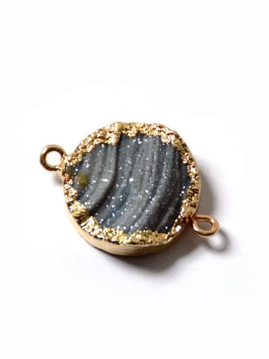Fashion Agate Stone Round Gold Plated Pendant