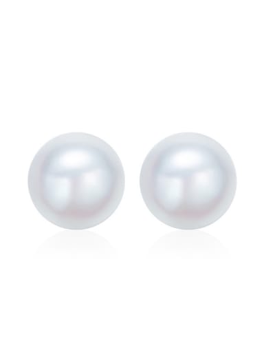 Simple Little Artificial Pearl 925 Silver Stud Earrings