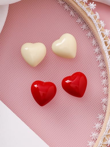 Alloy With Platinum Plated Cute Heart Stud Earrings