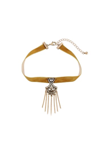 custom Ribbon Tassel Alloy Necklace