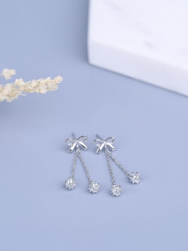 925 Silver Elegant Bowknot Shaped Earrings